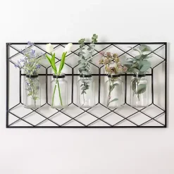 Kirklands Home Wall Storage|Metal Wire and Bottles Wall Plaque
