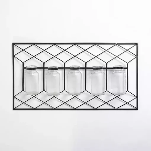 Kirklands Home Wall Storage|Metal Wire and Bottles Wall Plaque