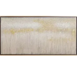 Kirklands Home Canvas Art|Metallic Abstract Field Framed Canvas Print Gold