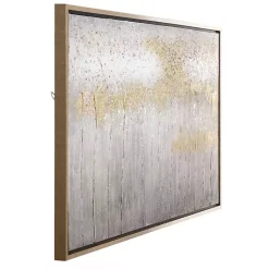 Kirklands Home Canvas Art|Metallic Abstract Field Framed Canvas Print Gold