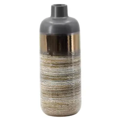 Outlet Metallic Gold and Gray Vase Vases
