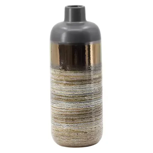 Outlet Metallic Gold and Gray Vase Vases
