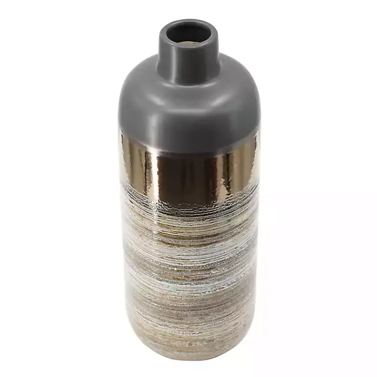 Outlet Metallic Gold and Gray Vase Vases