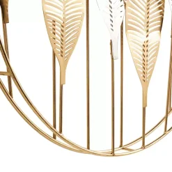Kirklands Home Wall Plaques|Metallic Gold and Silver Layered Leaf Wall Plaque