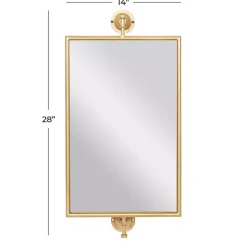 Kirklands Home Decorative Mirrors|Metallic Metal Frame Wall Mirror Gold
