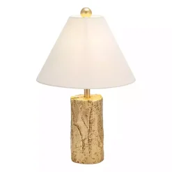 Kirklands Home Table Lamps|Metallic Gold Textured Table Lamp Ivory