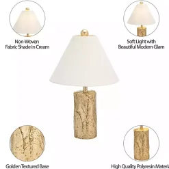Kirklands Home Table Lamps|Metallic Gold Textured Table Lamp Ivory