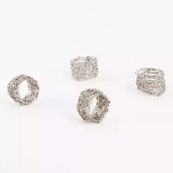 Kirklands Home Table Linens|Metallic Gold Wire Napkin Rings, Set of 4