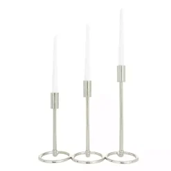 Clearance Metallic Loop Base Taper Candle Holders, Set of 3 Candle Holders