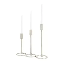 Clearance Metallic Loop Base Taper Candle Holders, Set of 3 Candle Holders