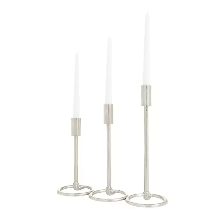 Clearance Metallic Loop Base Taper Candle Holders, Set of 3 Candle Holders