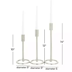 Clearance Metallic Loop Base Taper Candle Holders, Set of 3 Candle Holders
