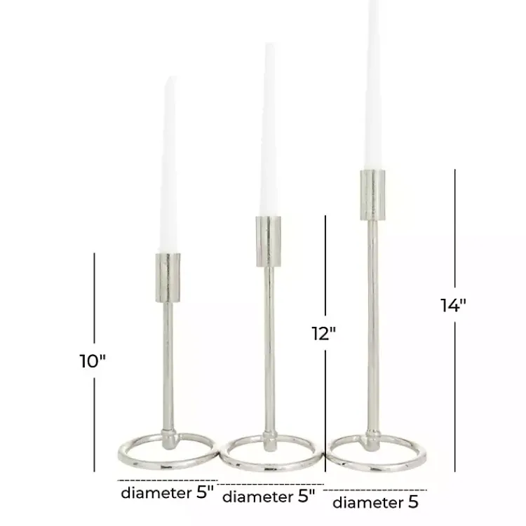 Clearance Metallic Loop Base Taper Candle Holders, Set of 3 Candle Holders