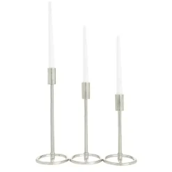 Clearance Metallic Loop Base Taper Candle Holders, Set of 3 Candle Holders