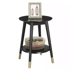 Kirklands Home Accent & End Tables|Mia Round Accent Table Black