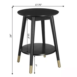 Kirklands Home Accent & End Tables|Mia Round Accent Table Black