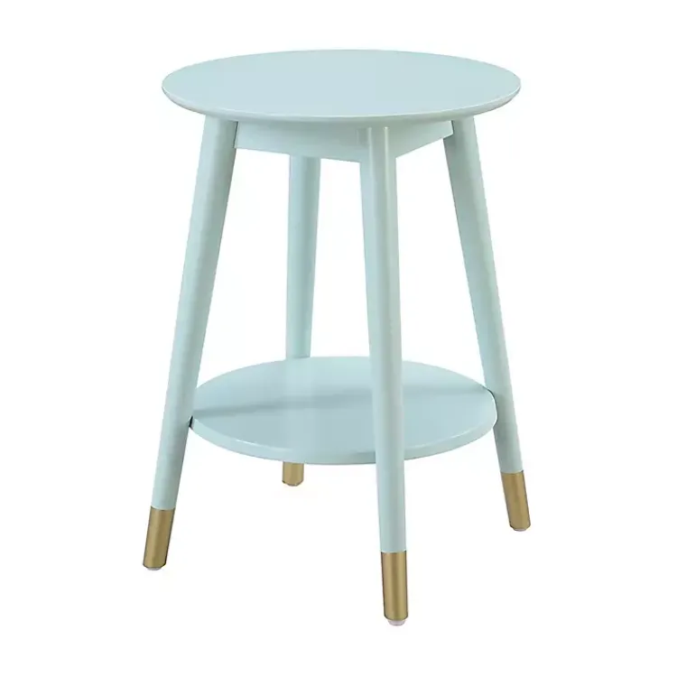 Kirklands Home Accent & End Tables|Mia Round Light Accent Table Blue