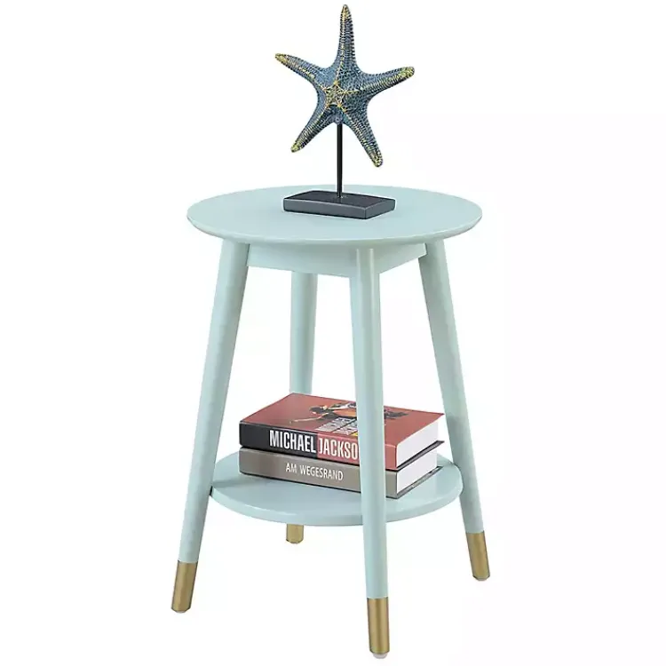 Kirklands Home Accent & End Tables|Mia Round Light Accent Table Blue