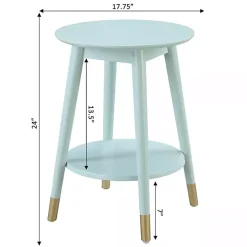 Kirklands Home Accent & End Tables|Mia Round Light Accent Table Blue