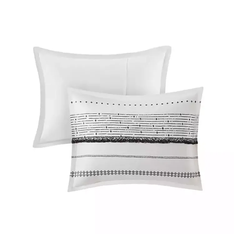 Kirklands Home Comforters|Mia White Striped 3-pc. King Comforter Set