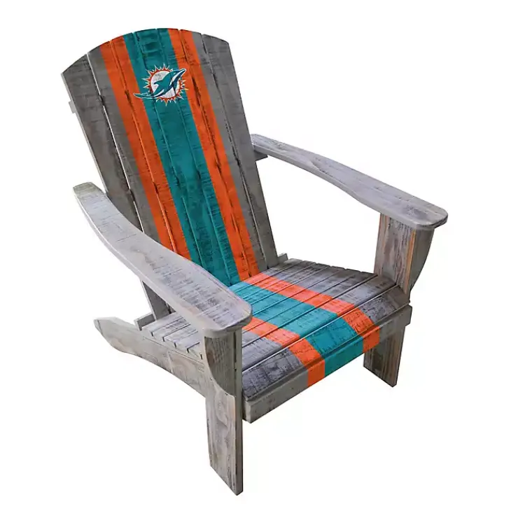 Kirklands Home Outdoor Seating|Miami Dolphins Adirondack Outdoor Chair Brown