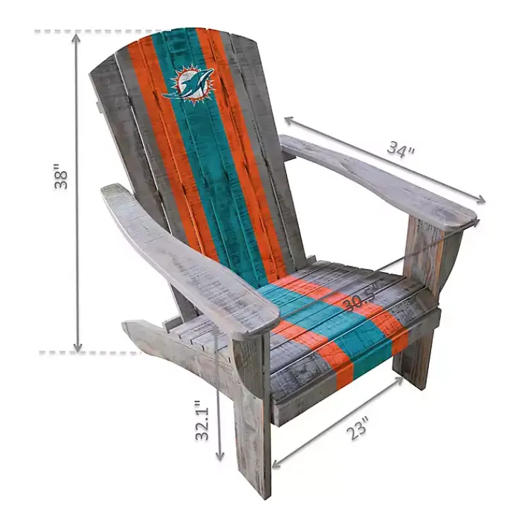 Kirklands Home Outdoor Seating|Miami Dolphins Adirondack Outdoor Chair Brown
