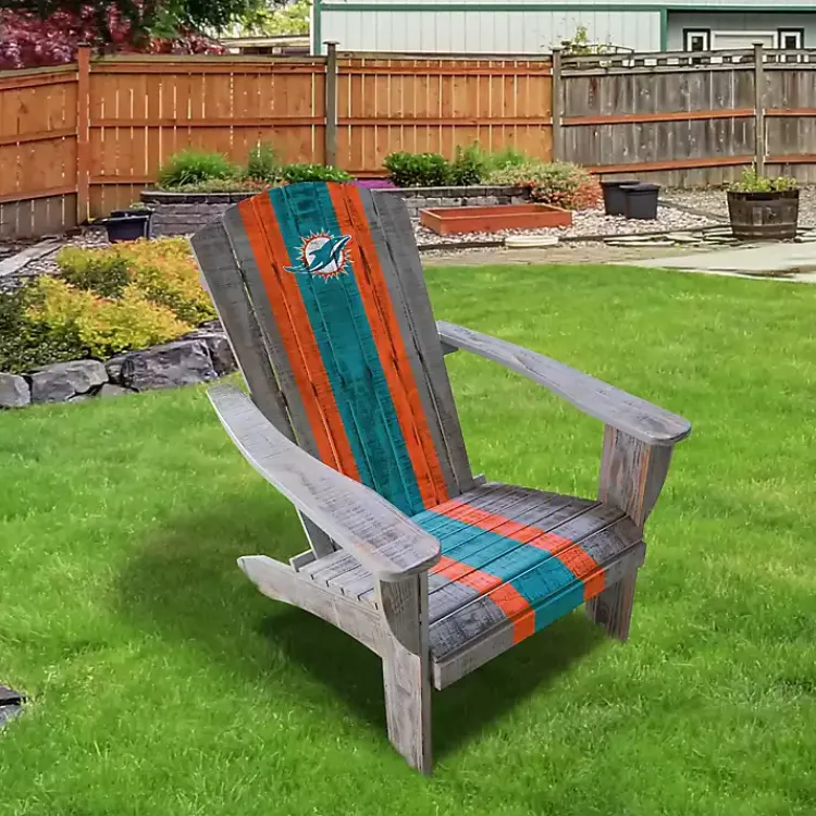 Kirklands Home Outdoor Seating|Miami Dolphins Adirondack Outdoor Chair Brown