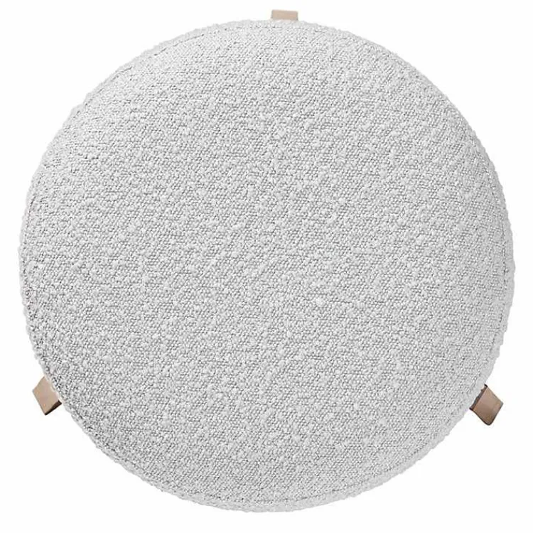 Kirklands Home Benches & Ottomans|Mid-Century Modern Boucle Ottoman Gray