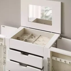 Kirklands Home Armoires|Mid-Century Modern Jewelry Armoire White