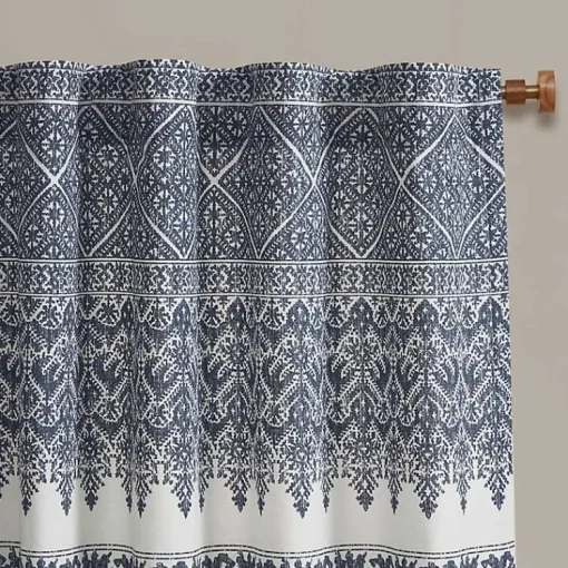 Kirklands Home Curtains & Drapes|Mila Horizontal Stripe Curtain Panel, 84 in. Blue