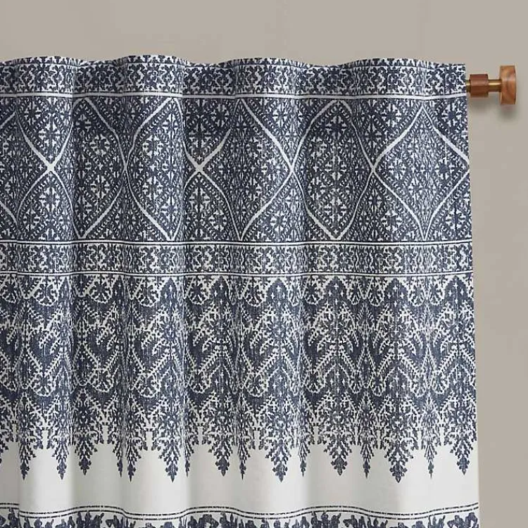 Kirklands Home Curtains & Drapes|Mila Horizontal Stripe Curtain Panel, 84 in. Blue
