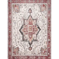 Kirklands Home Area Rugs|Miley Traditional Medallion Washable Area Rug, 5x8
