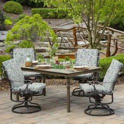 Kirklands Home Outdoor Cushions & Pillows|Millennial Leaf Luxe Outdoor Dining Chair Cushion White