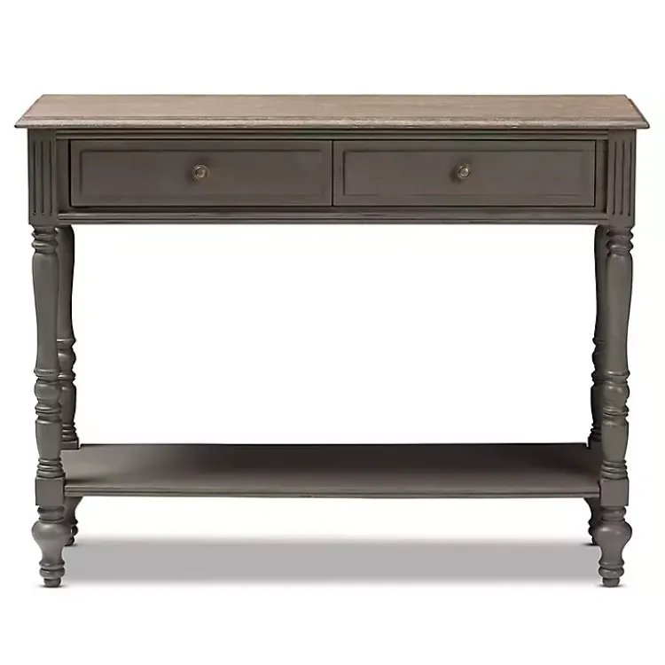 Kirklands Home Console Tables|Mindi Wood Rustic Farmhouse Console Table Gray