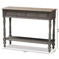 Kirklands Home Console Tables|Mindi Wood Rustic Farmhouse Console Table Gray