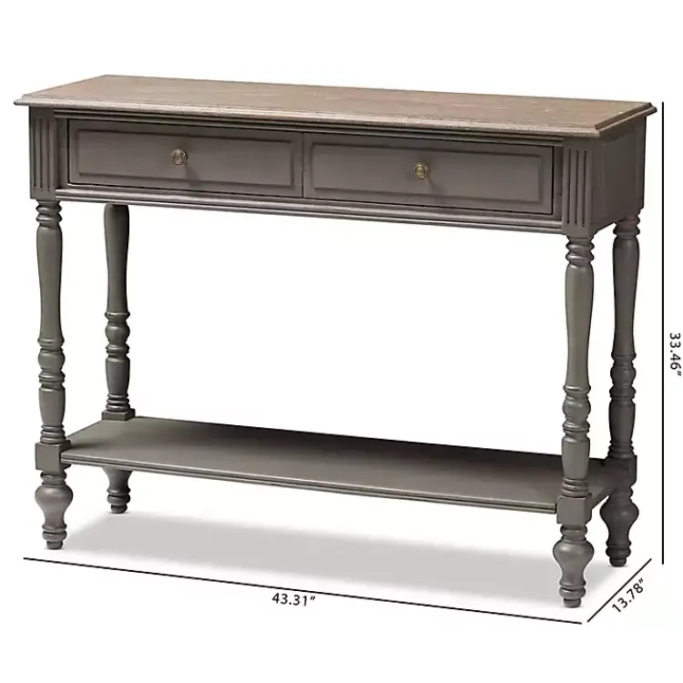 Kirklands Home Console Tables|Mindi Wood Rustic Farmhouse Console Table Gray