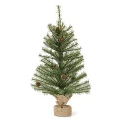 Sale Mini Pinecone Christmas Tree in Burlap Sack, 2 ft. Christmas Arrangements & Garland