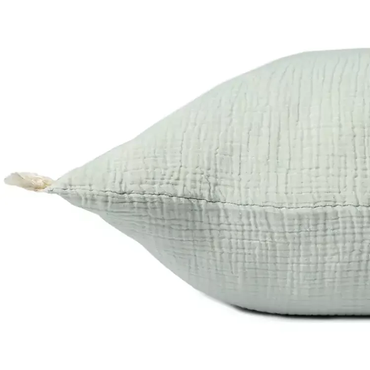 Online Mint Gauze Organic Fringe Throw Pillow Pillows