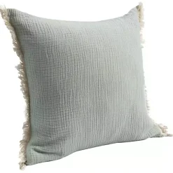Online Mint Gauze Organic Fringe Throw Pillow Pillows