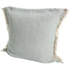 Online Mint Gauze Organic Fringe Throw Pillow Pillows