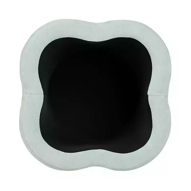 Kirklands Home Benches & Ottomans|Mint Chenille Flower Storage Ottoman Green