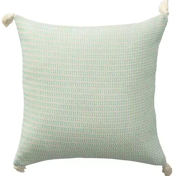 Outlet Mint Trapeze Organic Cotton Throw Pillow Pillows