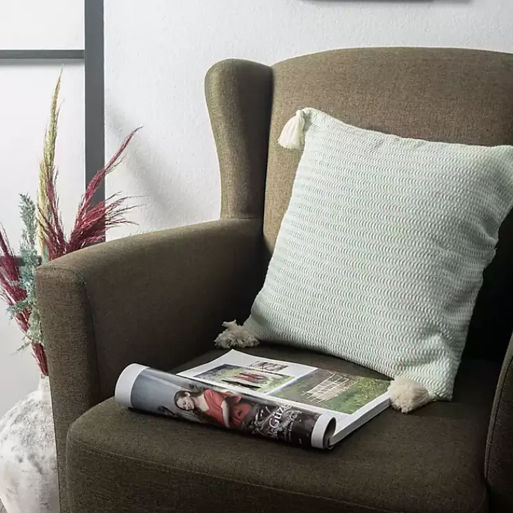 Outlet Mint Trapeze Organic Cotton Throw Pillow Pillows