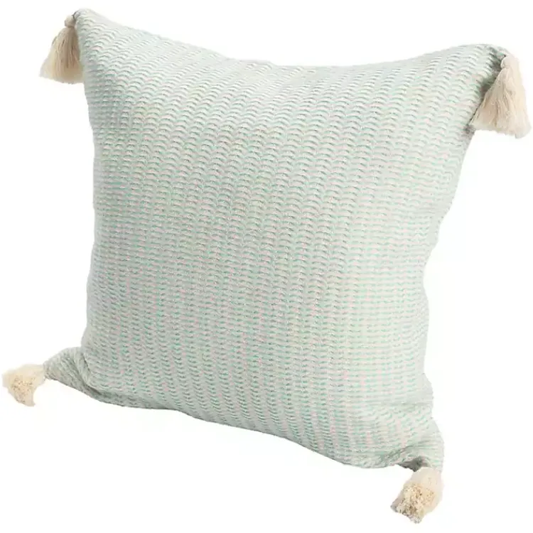 Outlet Mint Trapeze Organic Cotton Throw Pillow Pillows