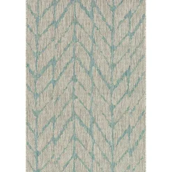 Kirklands Home Outdoor Rugs|Mist and Aqua Chevron Outdoor Area Rug, 5x7