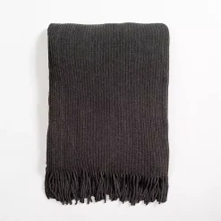 Clearance Mist Chenille Ribbed Throw Blankets & Throws