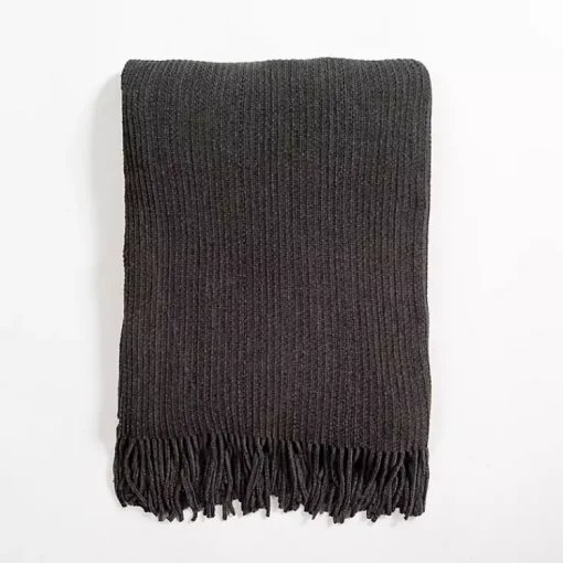 Clearance Mist Chenille Ribbed Throw Blankets & Throws