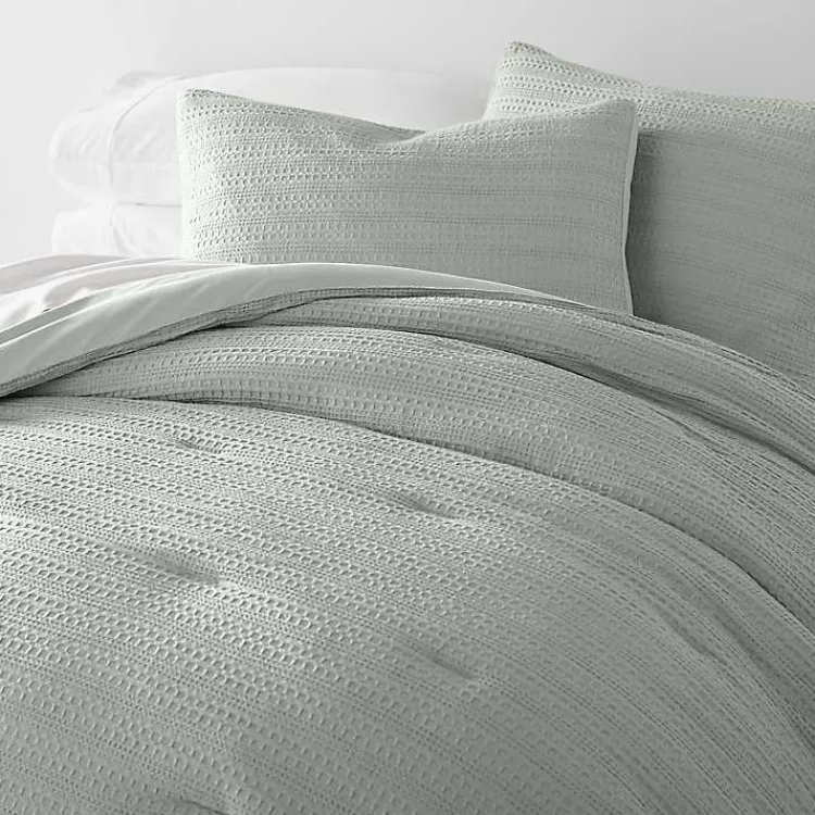 Kirklands Home Comforters|Mist Waffle Ultra-Soft 3-pc. Queen Comforter Set Green