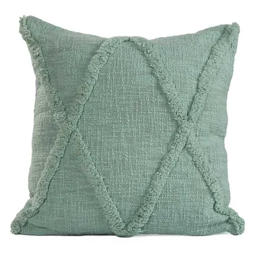 Best Misty Jade Tufted Diamond Pillow, 18 in. Pillows