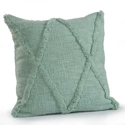 Best Misty Jade Tufted Diamond Pillow, 18 in. Pillows